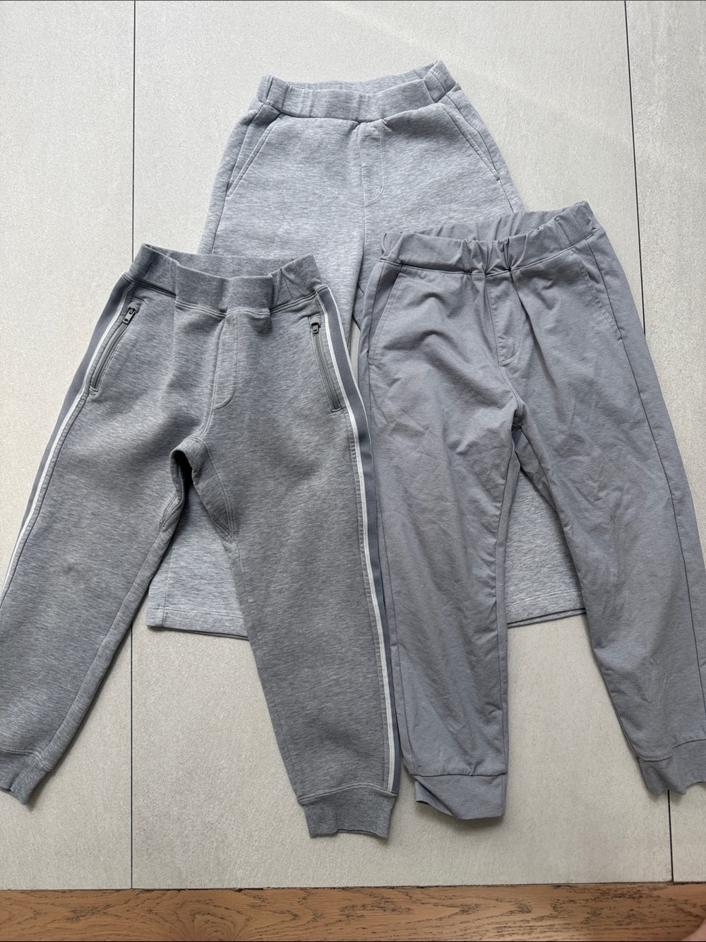 Uniqlo Kids Grey Pants Trio - Light & Mid Grey